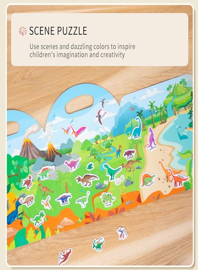 Slipps Portable Jelly Sticker Quiet Book for Kids, Reusable Sticker Book for Toddlers, Preschool Learning Activities, Animal Travel Toys (Dinosaurs) - Image 3